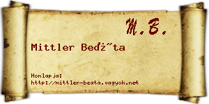 Mittler Beáta névjegykártya