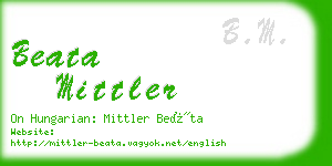 beata mittler business card